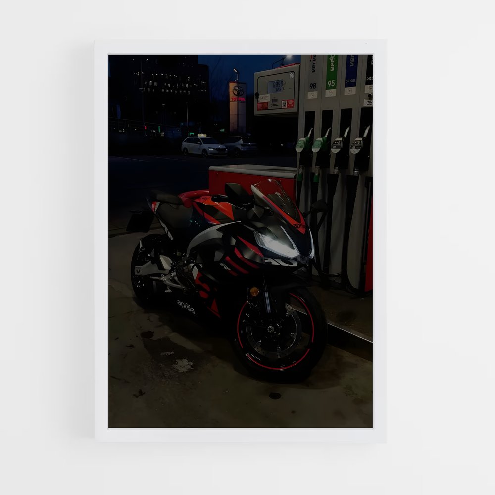 Poster Nuit Moto – affiche Aprilia (vue 3)
